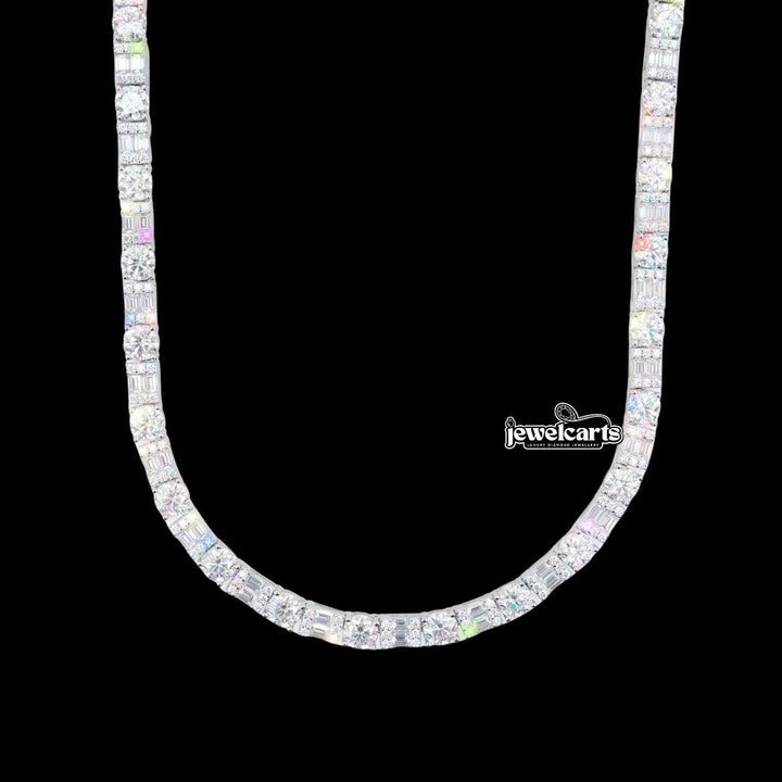 5MM Hybrid Cut Moissanite Tennis Chain 14K Gold