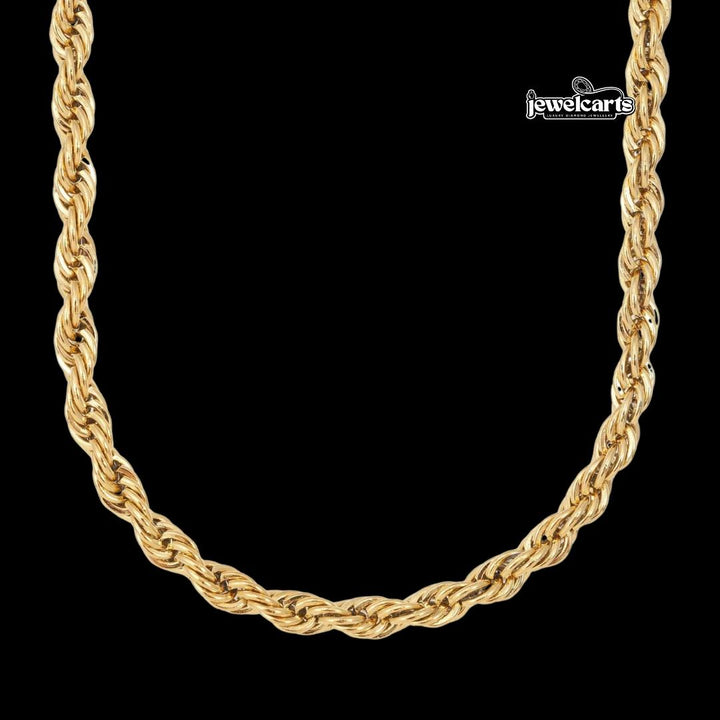 6MM 14K Yellow Gold Twisted Rope Necklace