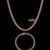 3mm Cuban Link Chain and Bracelet Set in Gold