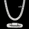 10MM Moissanite Cuban Link Chain and Bracelet Set