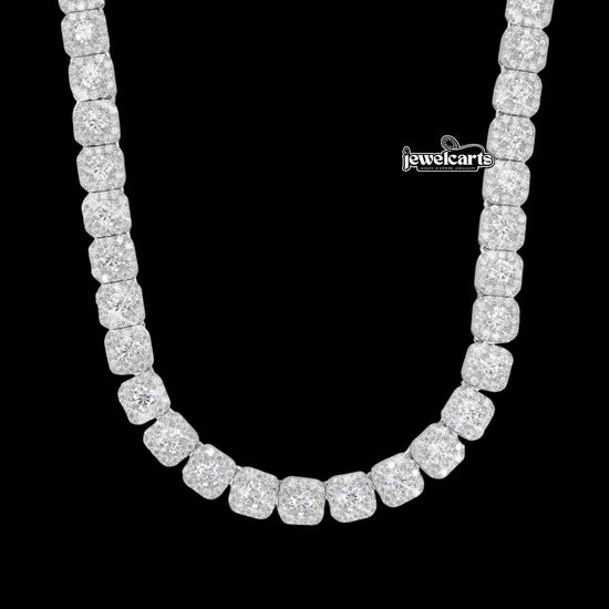 10MM VVS Moissanite Tennis Necklace in Sterling Silver