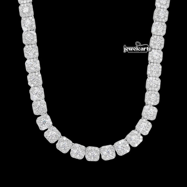 10MM VVS Moissanite Tennis Necklace in Sterling Silver
