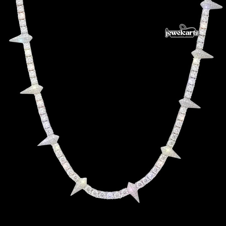 4MM Moissanite Spiked Tennis Chain 14K Gold