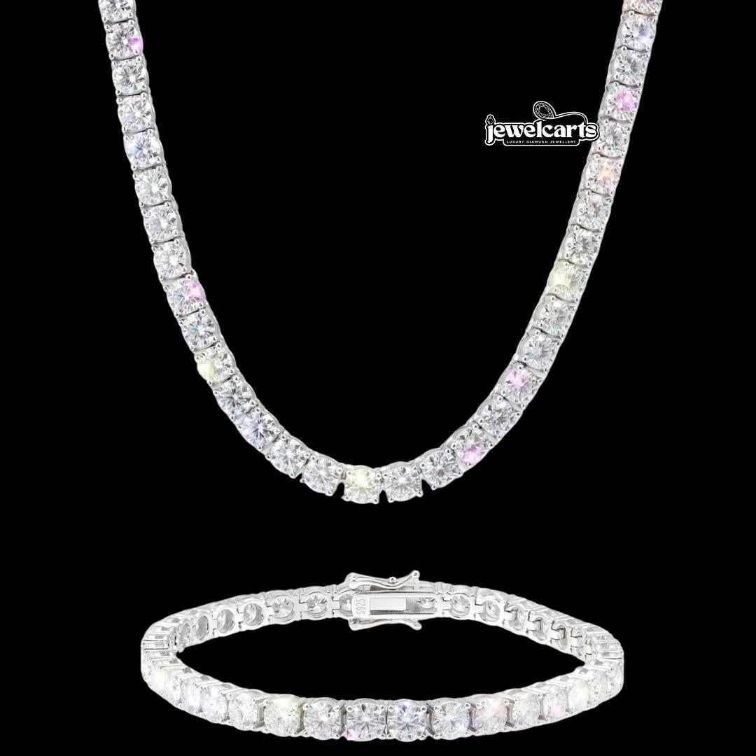 5MM Moissanite Tennis Chain and Bracelet Set