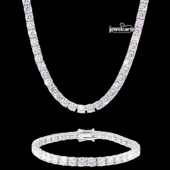 5MM Moissanite Tennis Chain and Bracelet Set