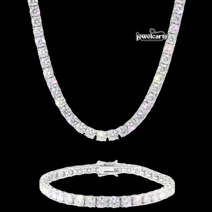 5MM Moissanite Tennis Chain and Bracelet Set