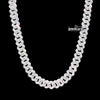 10MM VVS Moissanite Pave Cuban Necklace in 14K Gold