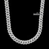 10MM D-E VVS Moissanite Iced Cuban Link Necklace in 14K Gold