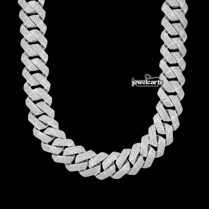 20MM 4-Row Moissanite Cuban Link Chain 14K Gold