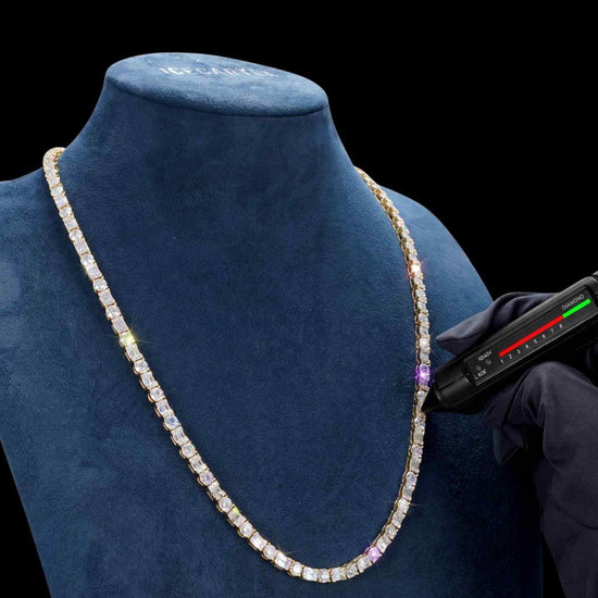 5MM Hybrid Cut Moissanite Tennis Chain 14K Gold
