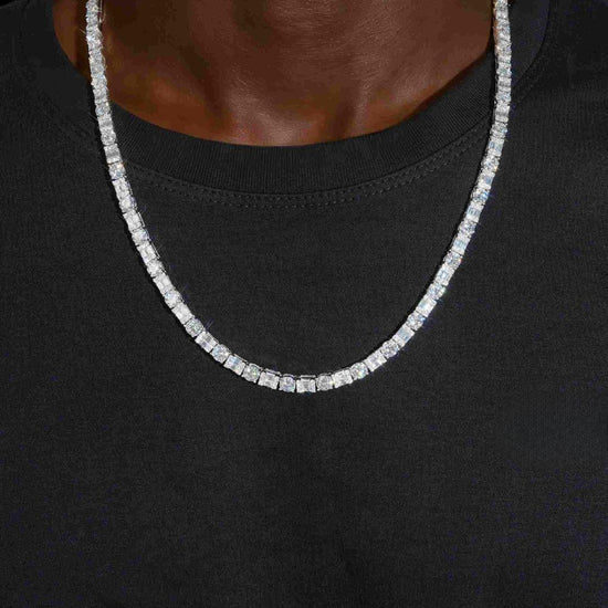 5MM Hybrid Cut Moissanite Tennis Chain 14K Gold