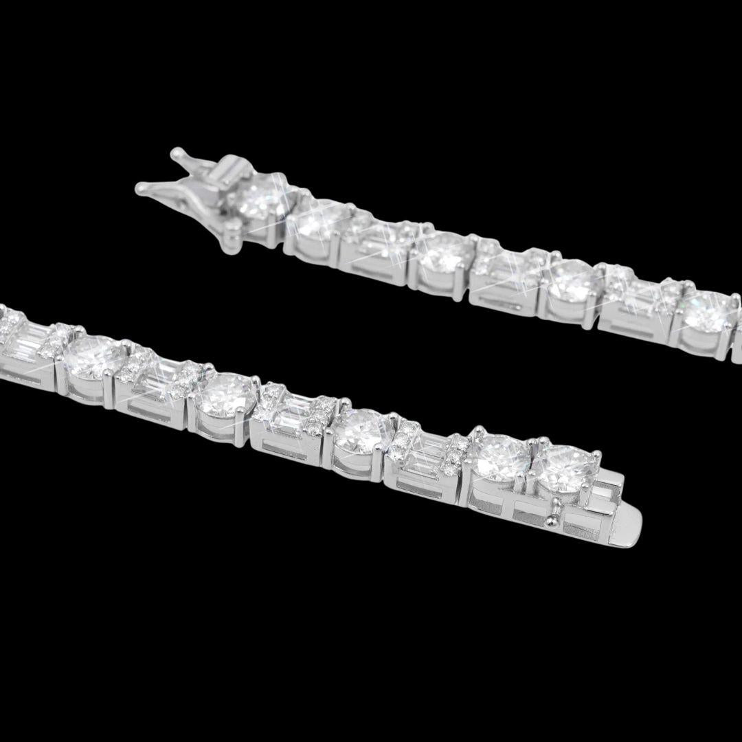 5MM Hybrid Cut Moissanite Tennis Chain 14K Gold
