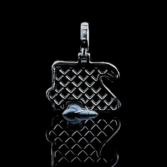 24 Iced Number Moissanite Pendant in 925 Sterling Silver Back Side View