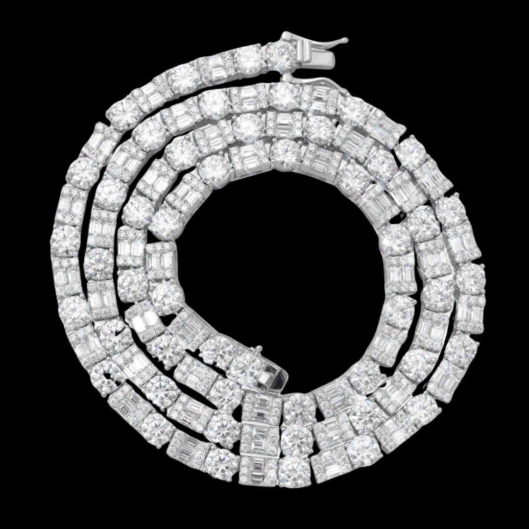 5MM Hybrid Cut Moissanite Tennis Chain 14K Gold