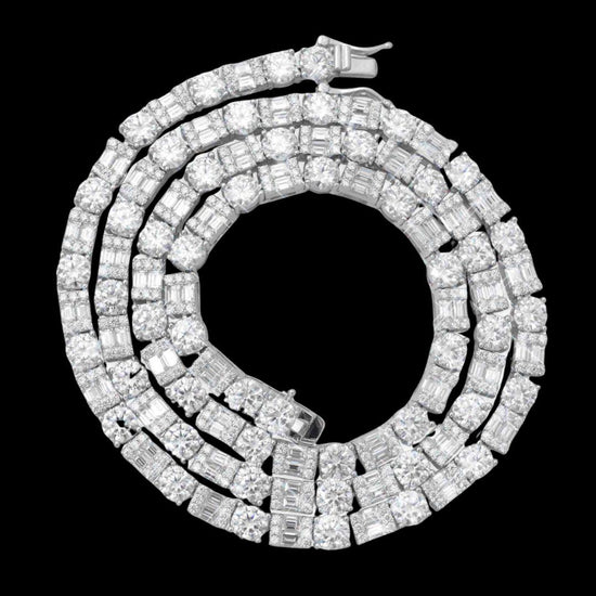 5MM Hybrid Cut Moissanite Tennis Chain 14K Gold