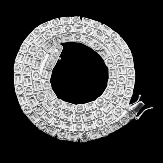 5MM Hybrid Cut Moissanite Tennis Chain 14K Gold