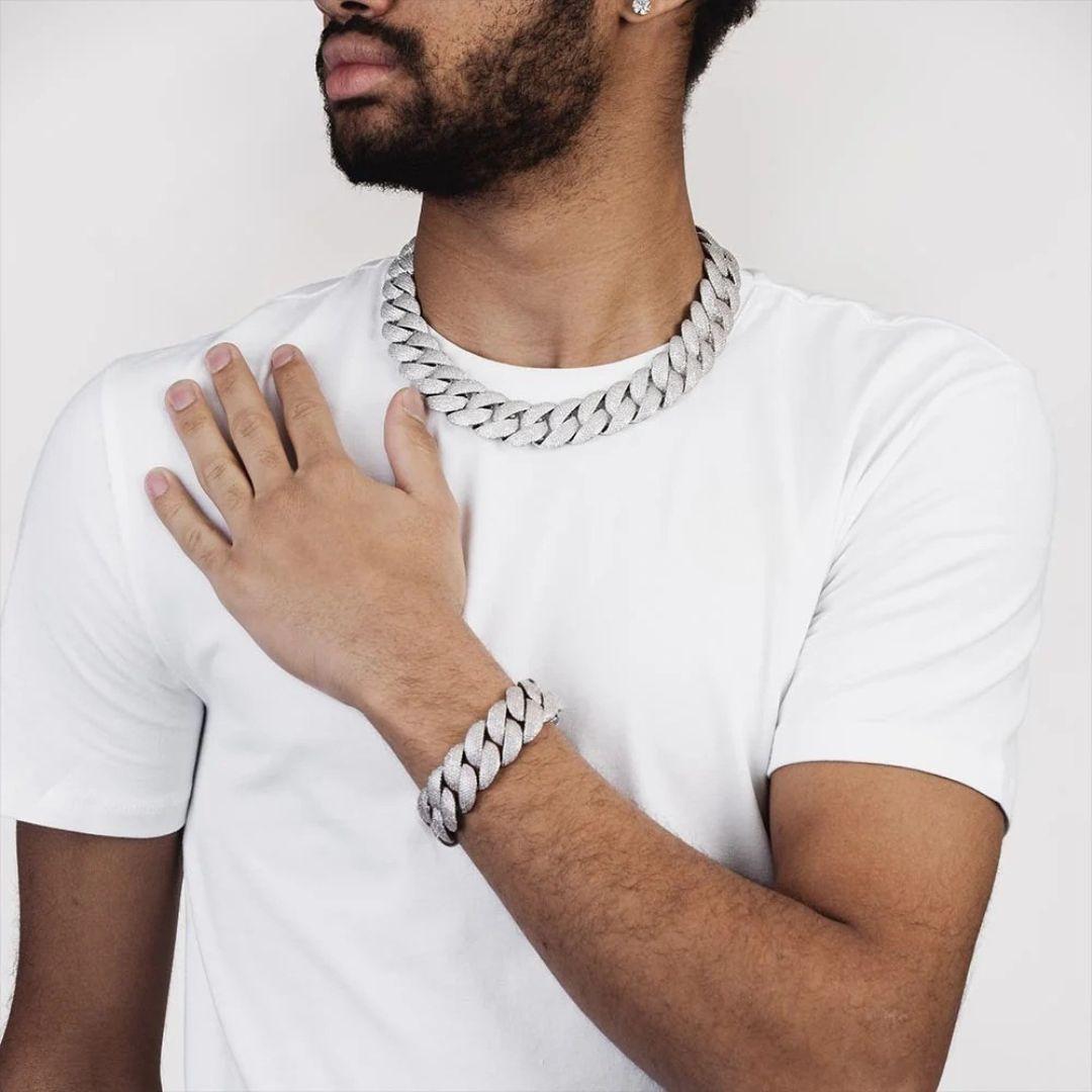22MM Moissanite 6-Row Miami Cuban Link Chain 14K Gold