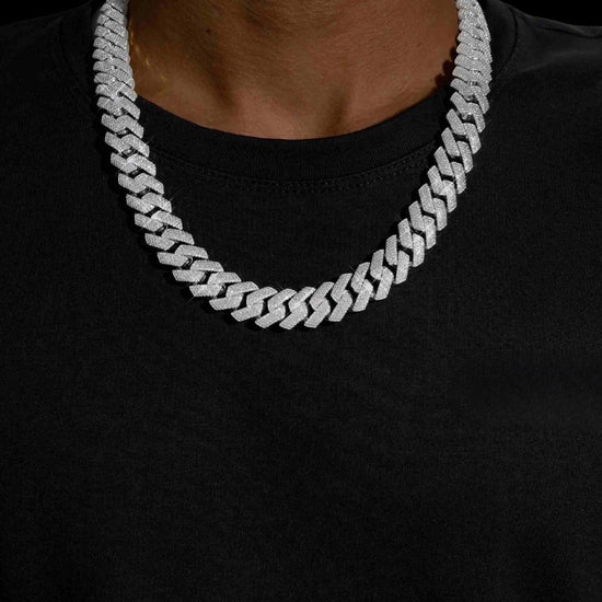15MM 4-Row Moissanite Cuban Link Chain 14K Gold