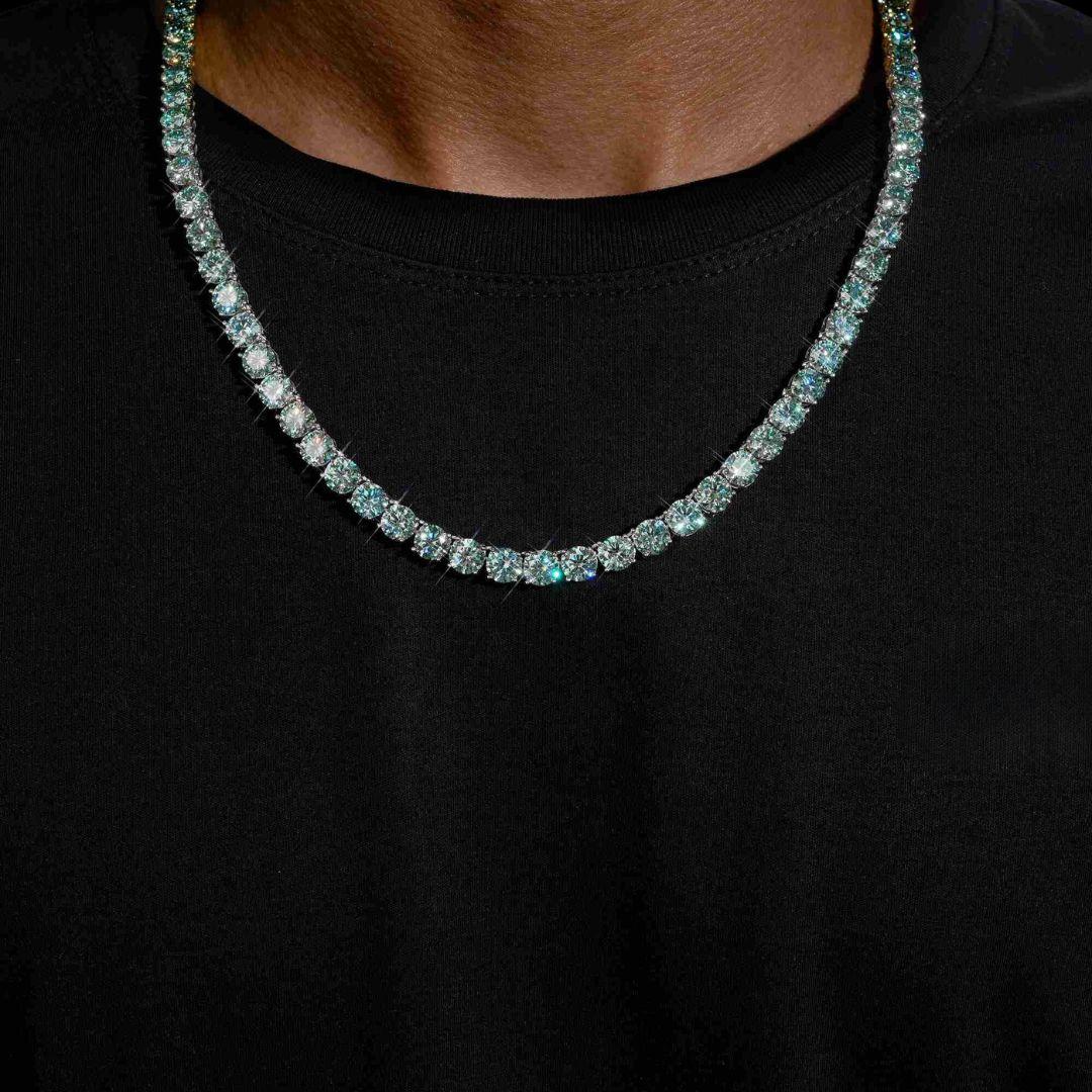6MM VVS Moissanite Tennis Necklace in 14K Gold