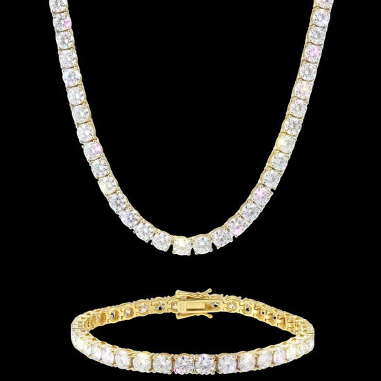 5MM Moissanite Tennis Chain and Bracelet Set