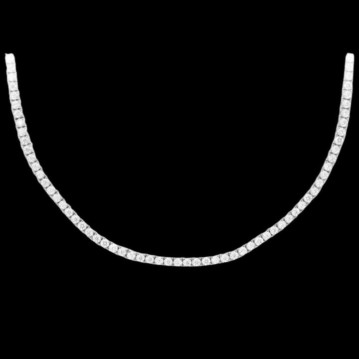 2mm Moissanite Tennis Chain in 14K White Gold Close Up View