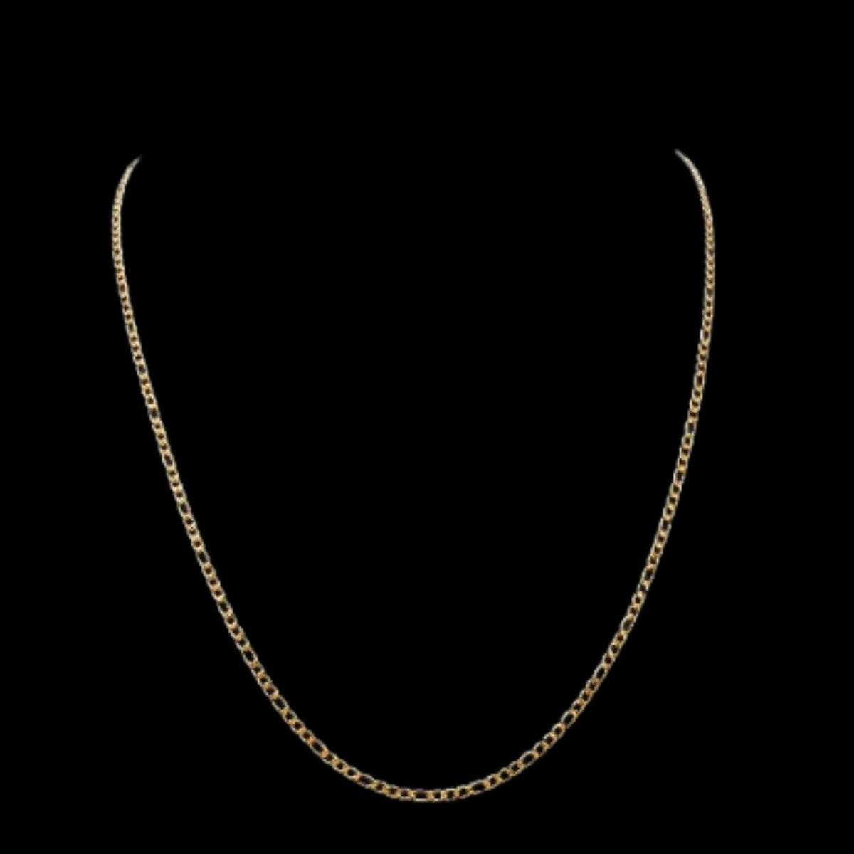 3mm Figaro Chain in 14K Yellow Gold