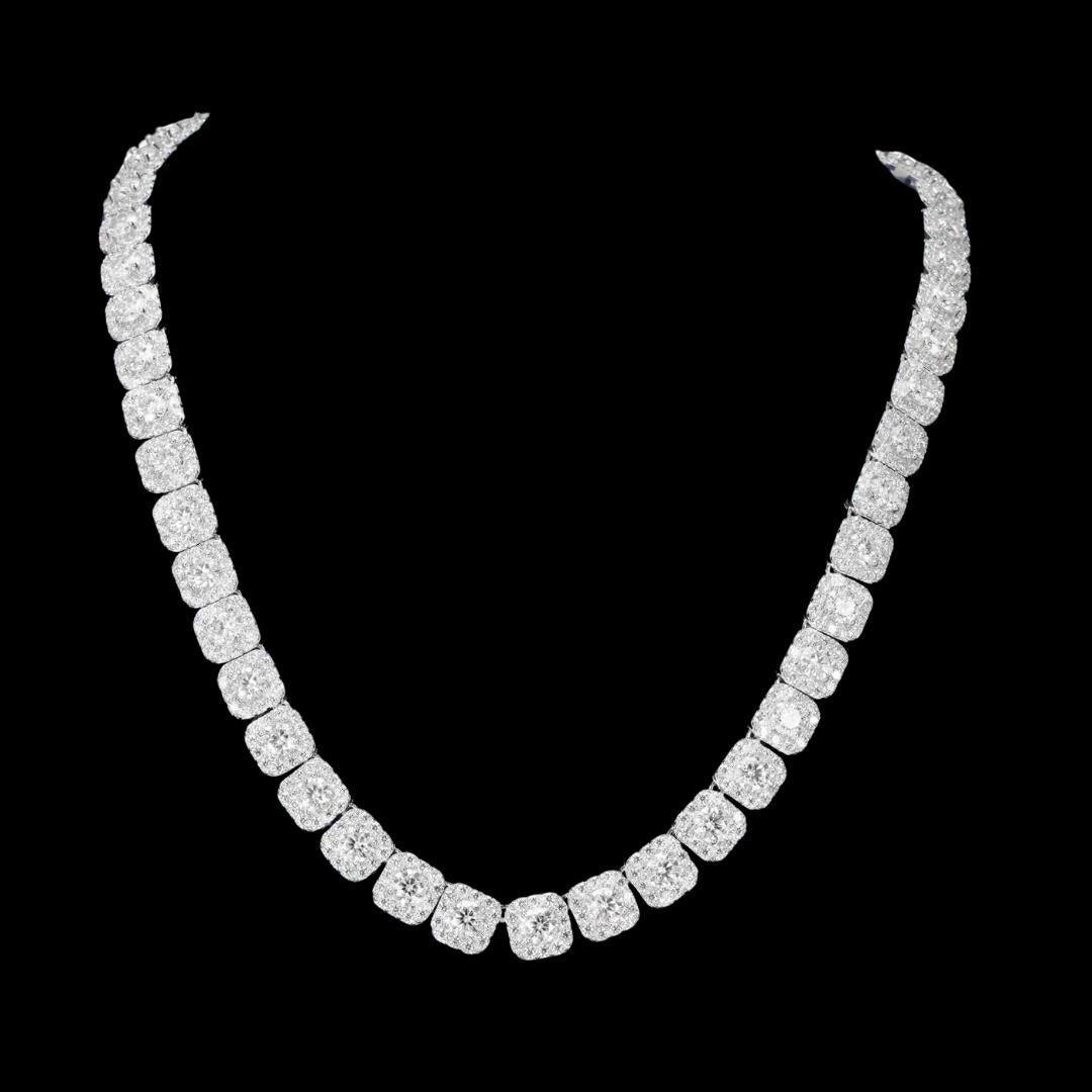 10MM VVS Moissanite Tennis Necklace in Sterling Silver