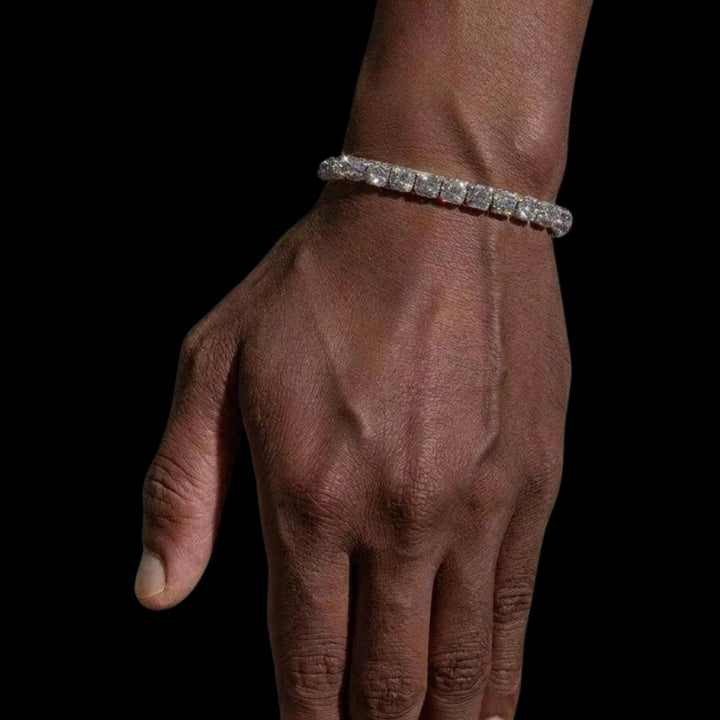 6MM Clustered Moissanite Tennis Chain and Bracelet Set