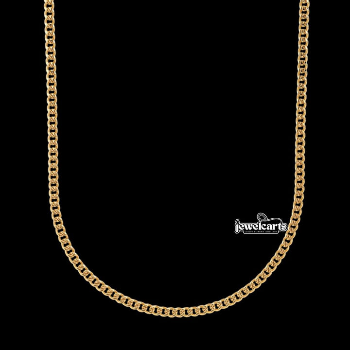 3mm Cuban Link Chain in 14K Yellow Gold Front View