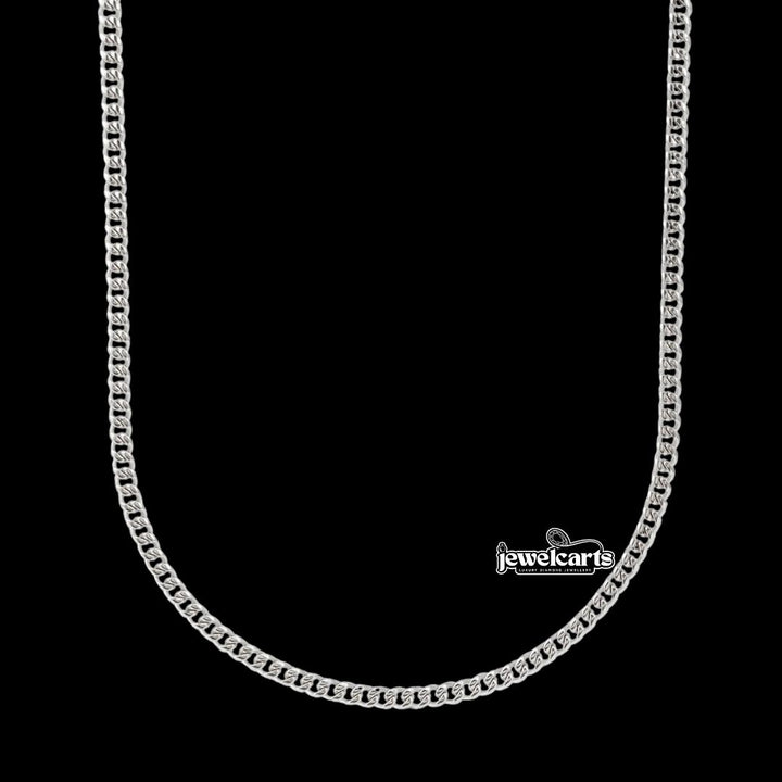 3mm Cuban Link Chain in 925 Sterling Silver Front View