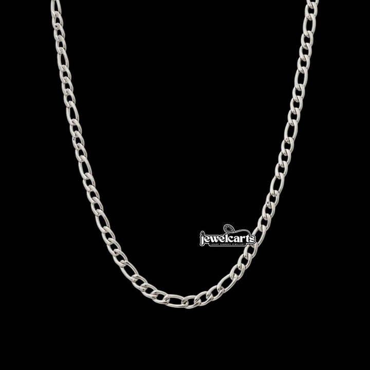 3mm Figaro Chain in 925 Sterling Silver Front View