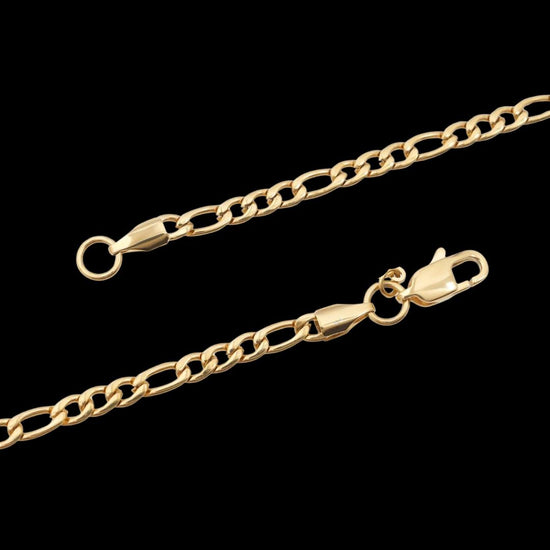 4MM 14K Yellow Gold Figaro Chain Clasp View