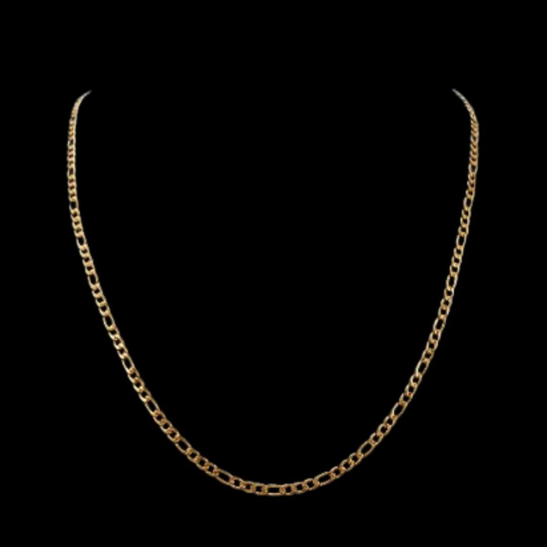 4MM 14K Yellow Gold Figaro Chain Close Up View