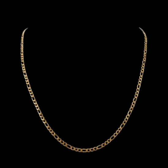 4MM 14K Yellow Gold Figaro Chain Close Up View