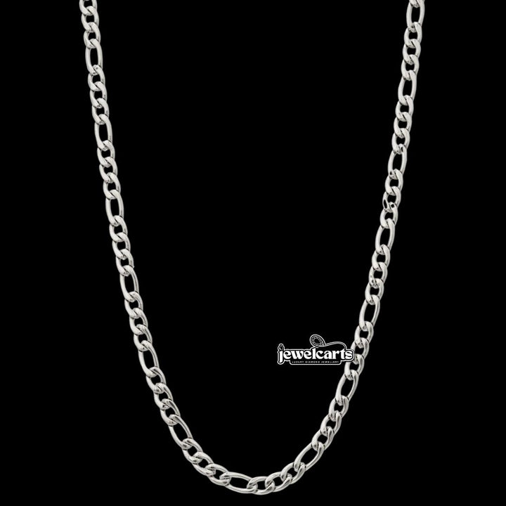 4MM 925 Sterling Silver Figaro Chain Front View