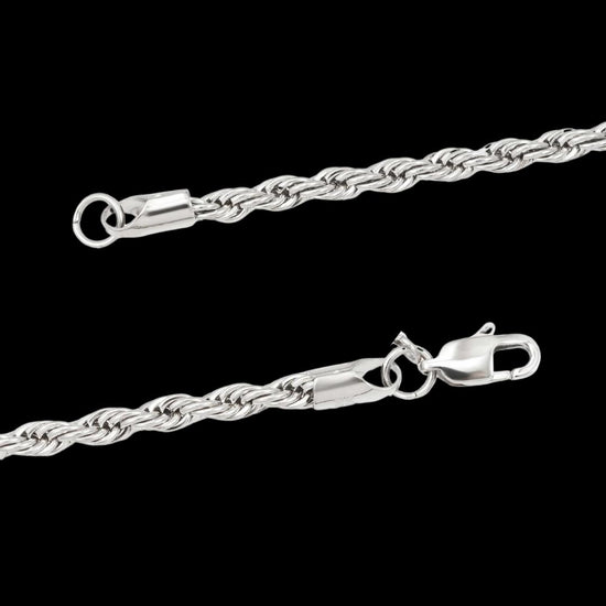 4MM 925 Sterling Silver Rope Link Chain Clasp View