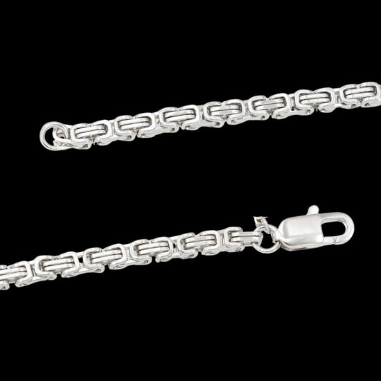 4MM Byzantine Chain Silver Clasp View