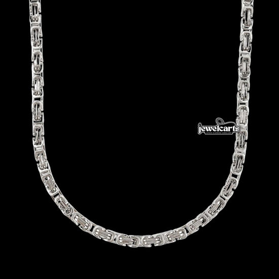 4MM Byzantine Chain Silver Front View