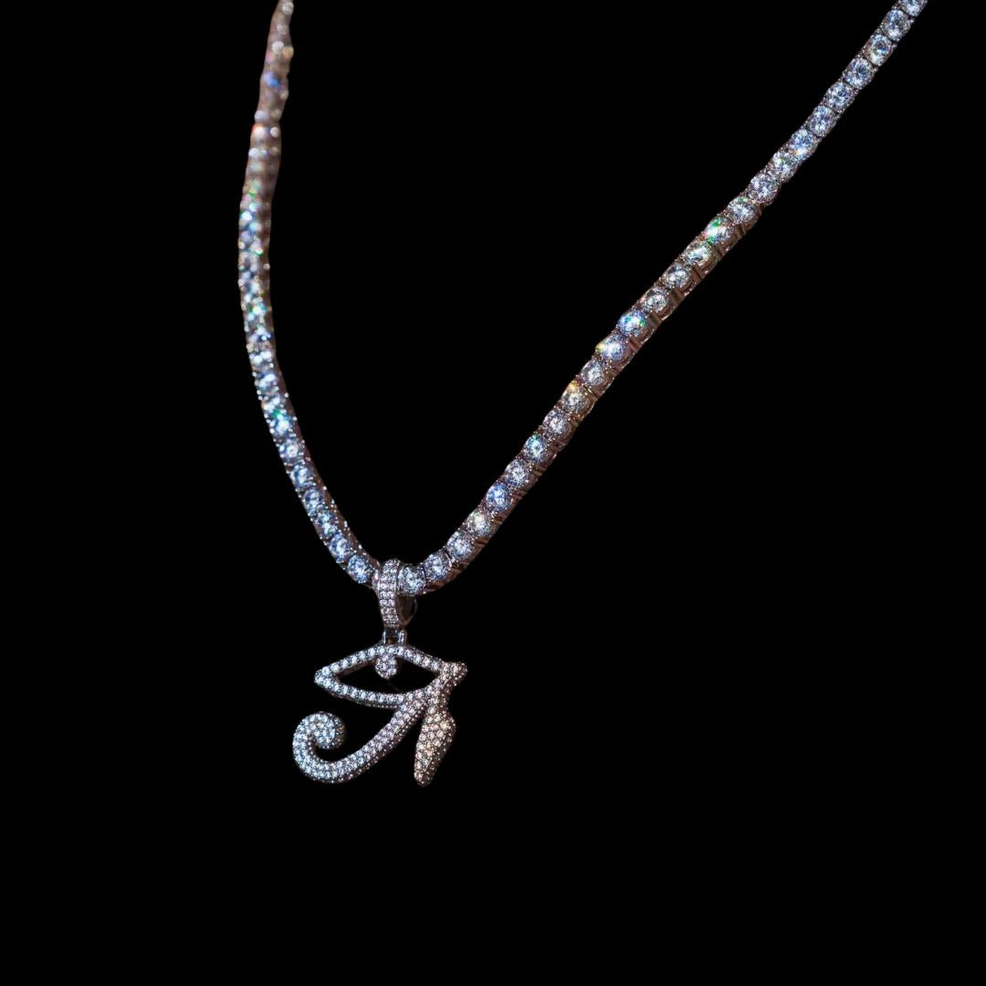 VVS Moissanite Eye of Horus Pendant in 14K Gold