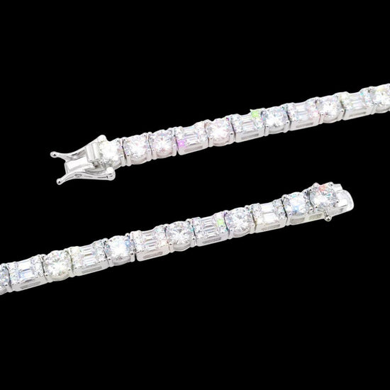 5MM Hybrid Cut Moissanite Tennis Chain 14K Gold