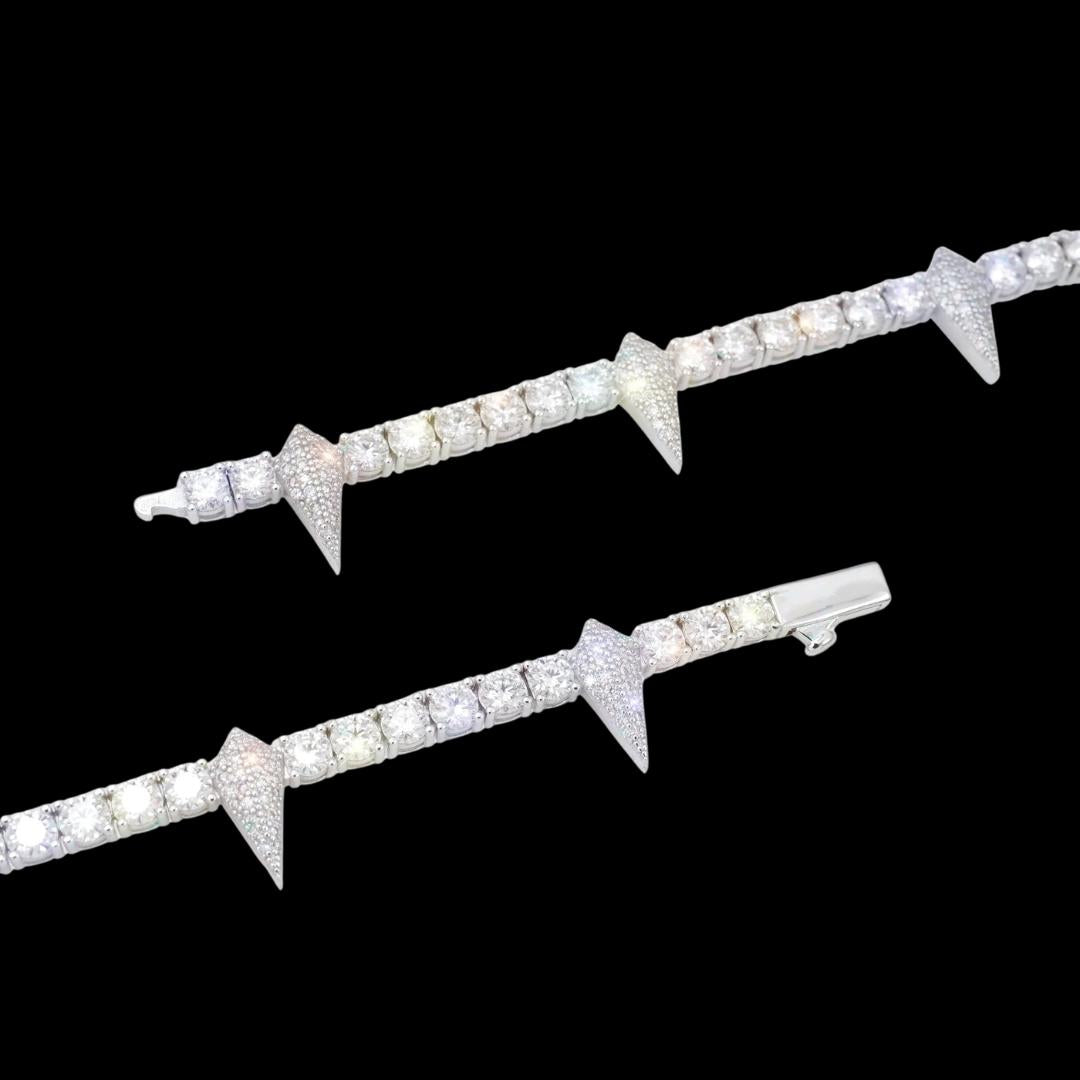 4MM Moissanite Spiked Tennis Chain 14K Gold