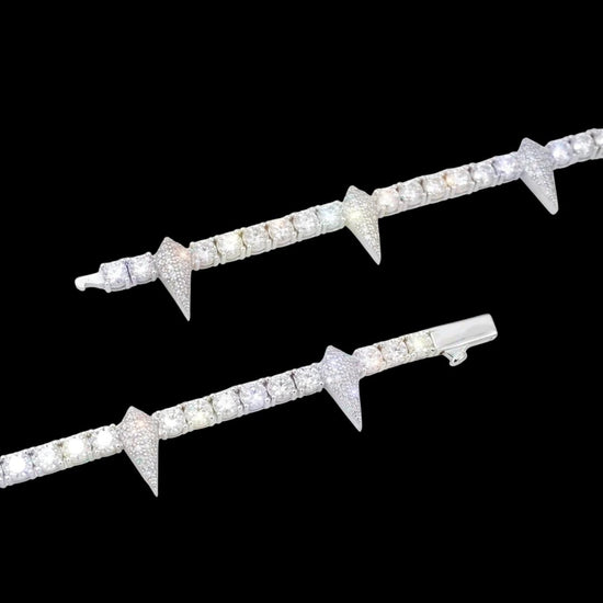 4MM Moissanite Spiked Tennis Chain 14K Gold