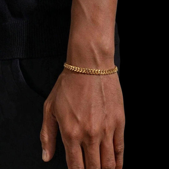 3mm Cuban Link Chain and Bracelet Set in Gold