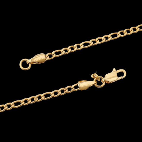 3mm Figaro Chain in 14K Yellow Gold