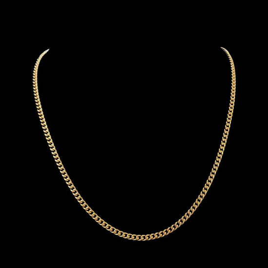 4mm Cuban Link Chain in 14K Yellow Gold Close Up View