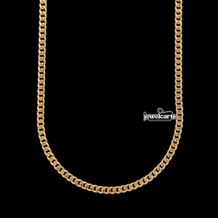 4mm Cuban Link Chain in 14K Yellow Gold Front View