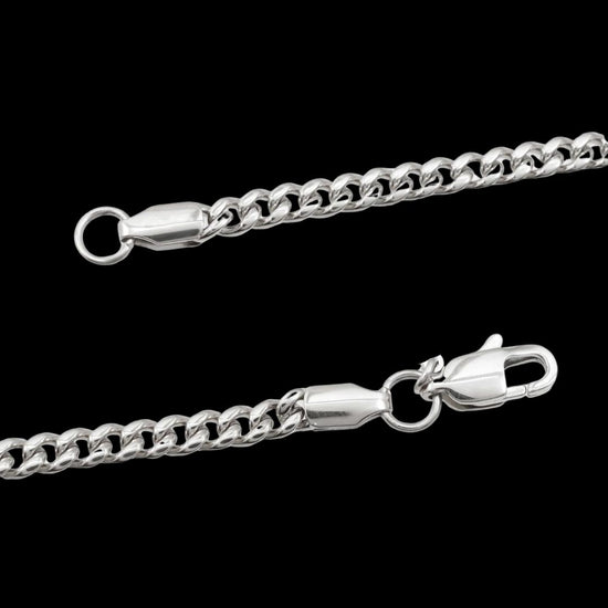 4mm Cuban Link Chain in 925 Sterling Silver Clasp View