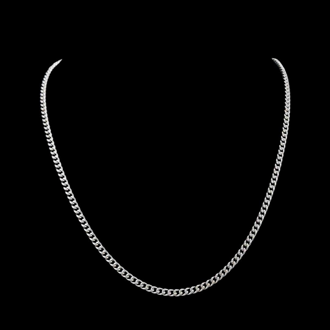 4mm Cuban Link Chain in 925 Sterling Silver Close Up View