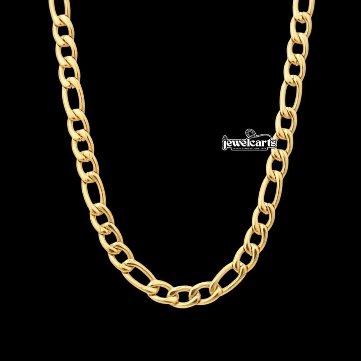 5MM 14K Gold Figaro Chain Front View