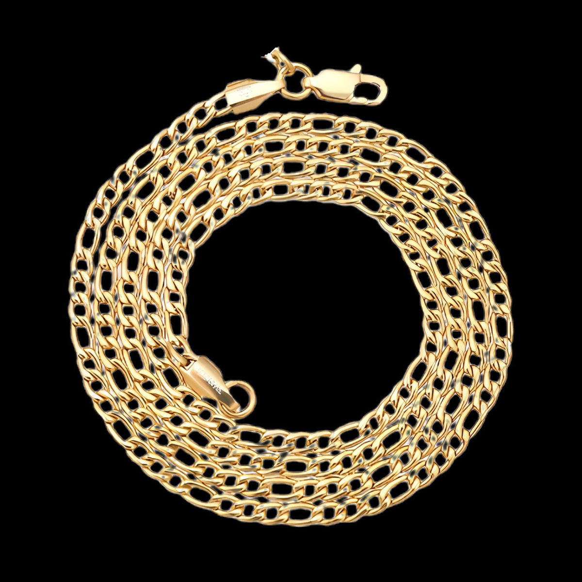 3mm Figaro Chain in 14K Yellow Gold